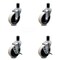 Service Caster 4 Inch Thermoplastic Wheel 1-3/4 Inch Expanding Stem Caster Set with 2 Brakes SCC-EX05S410-TPRS-134-2-SLB-2 - alternate 1